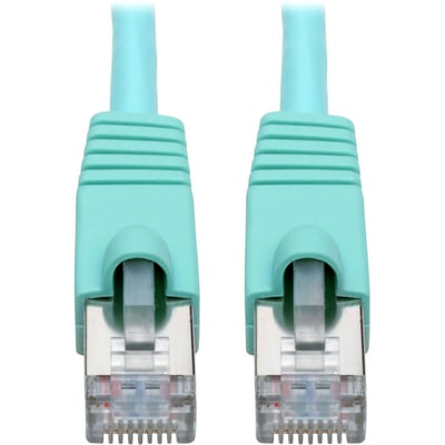 Eaton Tripp Lite Series Cat6a 10G Snagless Shielded STP Ethernet Cable (RJ45 M/M), PoE, Aqua, 35 ft. (10.67 m)