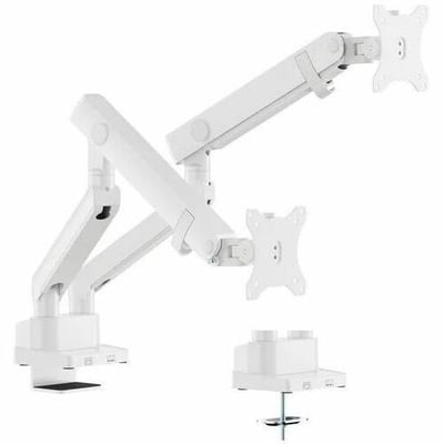DUAL MONITOR MOUNT (WHITE) ARTICULATING SPRING ARM