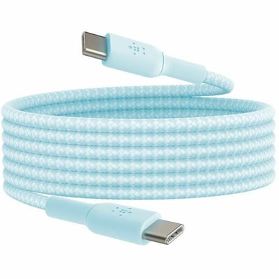 BRAIDED PVC USB-C CHARGE CABLE 60W BLUE 2M