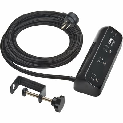3OUTLET SURGE PROTECTOR 2 USB-C 5-15R 30W PD DESK CLAMP 10FT CORD