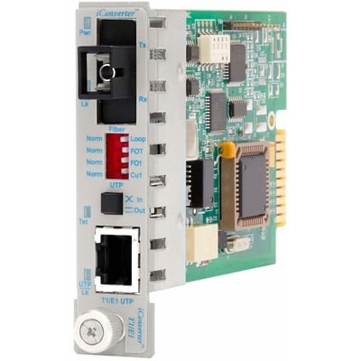 iConverter T1/E1 Single-Fiber Media Converter RJ48 SC Single-mode 40km BiDi Module