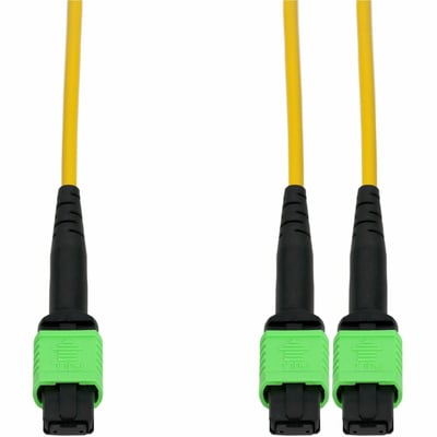 AddOn Mellanox® Compatible 15m MPO-8/APC to 2xMPO/APC Yellow OS2 LSZH 8-Strand Fiber Patch Cable