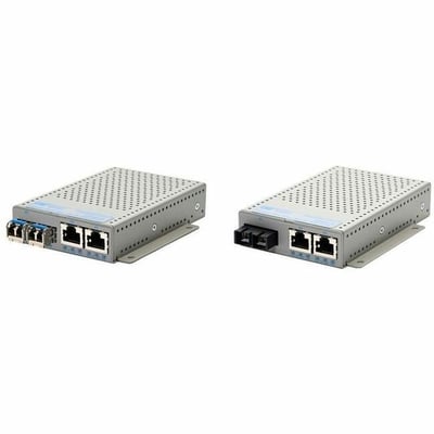 10/100/1000 RJ-45 POE 60W MEDIA CONVERTER 2X LC MM 850 550M AC