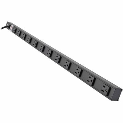 Tripp Lite by Eaton 12-Outlet Vertical Power Strip 120V 15A NEMA 5-15P 15 ft. (4.57 m) Cord 36 in. Black Housing