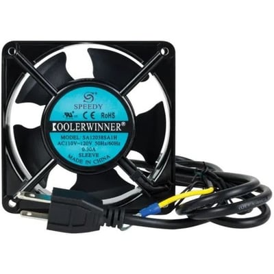 120MM FAN WITH 110 VOLT CABLE AND INTEGRATED GROUNDING WIRE