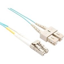 UNC OM4 LC TO SC FIBER OPTIC CABLE, AQUA 50/125UM DUPLEX MULTIMODE FIBER DESIGNE
