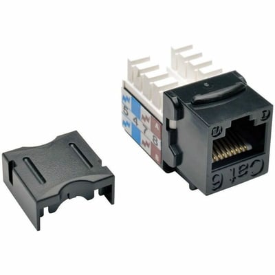 Tripp Lite by Eaton Cat6/Cat5e 110 Style Punch Down Keystone Jack - Black 10-Pack TAA
