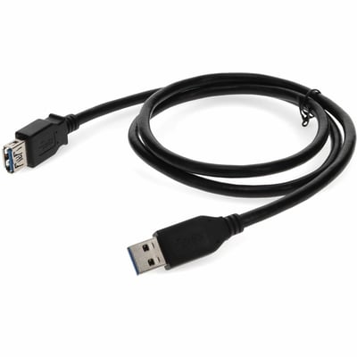 AddOn 1m USB a 3.0 Male to Female Black Cable