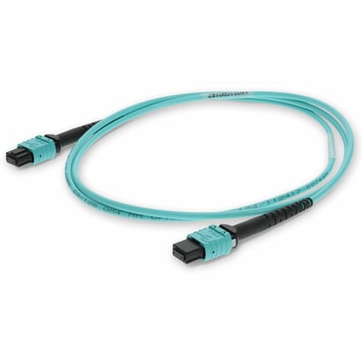 AddOn 5m MPO/UPC to MPO/UPC Aqua OM3 OFNR (Riser-Rated) 12-Strand Fiber Patch Cable