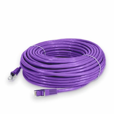 AddOn 60ft Violet CAT 6 Shielded PVC Ethernet Cable Snagless Easy Clear Boot RJ-45 M/M