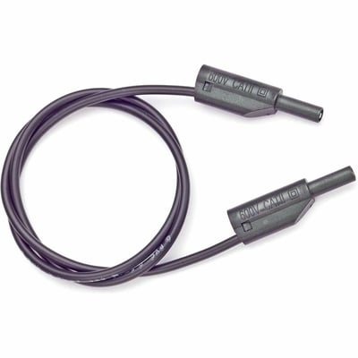 Pomona Stacking 2mm Safety Sheathed Patch Cords, Pvc, 20In (50Cm), (Black)