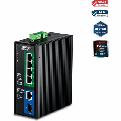 6-PORT INDUSTRIAL 2.5G POE DIN-RAIL SWITCH WITH 10G PORTS