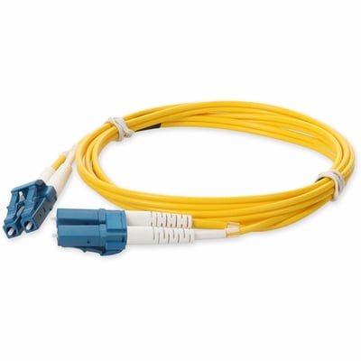 AddOn 0.5m LC to LC Yellow OS2 Duplex OFNP (Plenum-Rated) TAA SMF Fiber Patch Cable