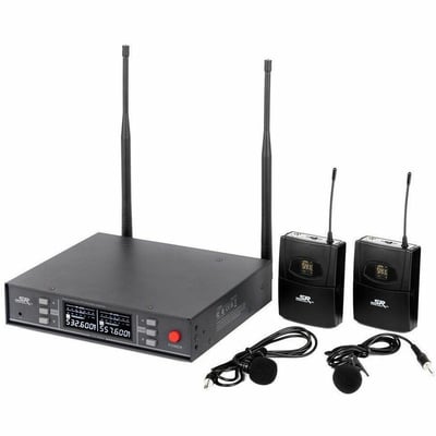 STAGE RIGHT BY MONOPRICE 200-CHANNEL UHF DUAL LAVALIER WIRELESS MICROPHONES SYST