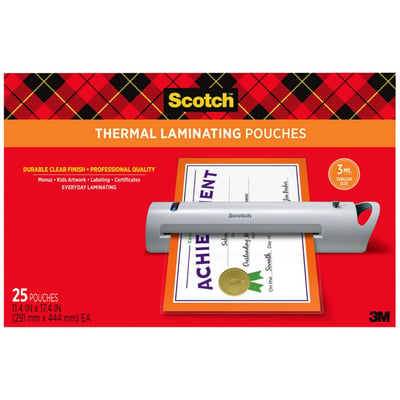 SCOTCH LAMINATING POUCHES TP3856-25 11.45 IN X 17.48 IN (291