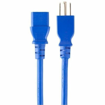 MONOPRICE 6FT 18AWG BLUE POWER CORD CABLE WITH 3 CONDUCTOR PC POWER CONNECTOR SO