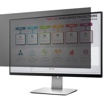 Rocstor PrivacyView Premium Privacy Filter for 32 Widescreen Monitor - For 32" Monitor/Display - 16:9 Aspect Ratio - Glossy / Matte - Unframed - Anti-glare - TAA Compliant - Black - For 32" Widescreen LCD Monitor - 16:9