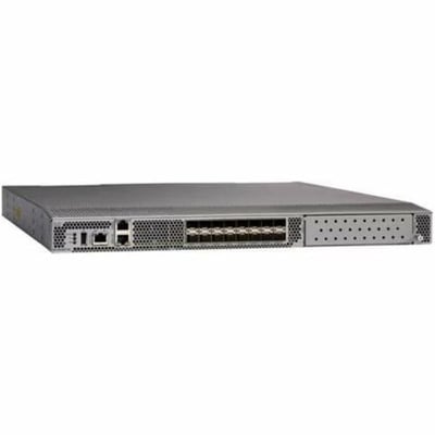Cisco MDS 9132T 32G FC switch, w/ 8 active ports + 8x32G SW Optics, 2 Fans, 1 PSUs, Port Side Exhaust