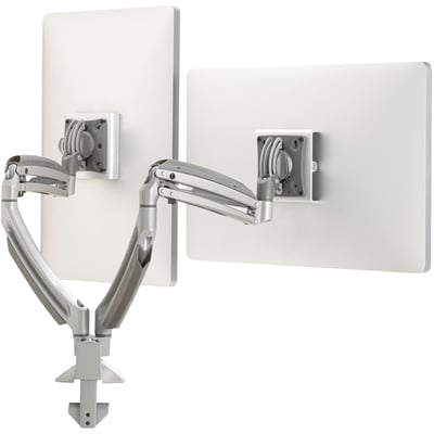 Chief Kontour K1D Dynamic Dual Monitor Arm Desk Mount - For 10-32 Inch Monitors - Display Desk Mount - Silver
