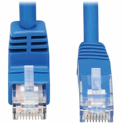 Tripp Lite by Eaton Down-Angle Cat6 Gigabit Molded UTP Ethernet Cable (RJ45 Right-Angle Down M to RJ45 M) Blue 15 ft. (4.57 m)