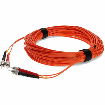 AddOn 20m ST to ST Orange OM1 Duplex OFNR (Riser-Rated) MMF Fiber Patch Cable