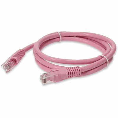 AddOn 8ft Pink CAT 6 PVC Ethernet Cable Snagless Bubble Boot RJ-45 M/M