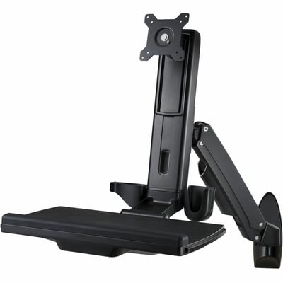 SINGLE ARTICULATING WALL ARM WORKSTATION (BLACK)