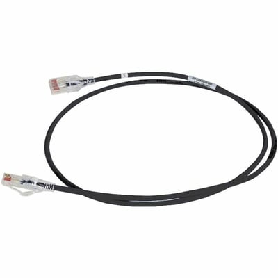 Ortronics 28AWG Reduced Diameter CAT 6 Channel Cord, Black, 3'