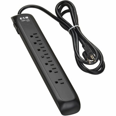 7-OUTLET SURGE PROTECTOR 5-15R 1500 JOULES 6 FT. CORD BLACK