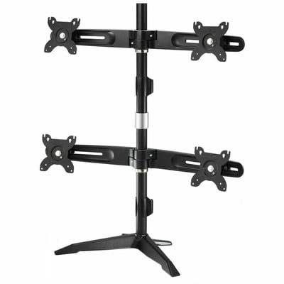 Amer Mounts Quad Monitor Stand Mount (2 over 2) Supports Flat Panel Sizes 15" to 24" AMR4SU