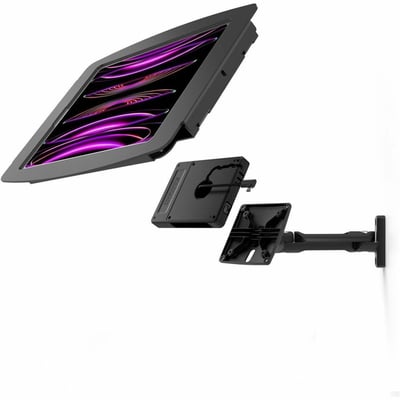 IPAD PRO 12.9IN (3-6TH GEN) SPACE ENCLOSURE SWING WALL MOUNT PLUS HUB BLACK