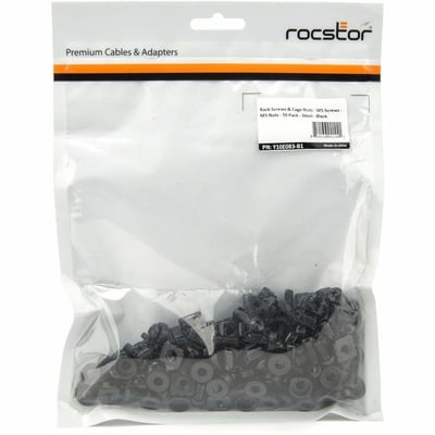 RACK CAGE NUTS M5 SCREWS- M5 NUTS- 50PACK-BLACK