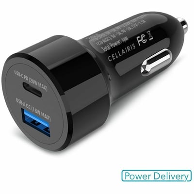 CELLAIRIS-CAR CHARGER-DUAL USB-A + USB-C