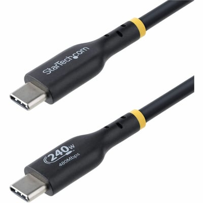 StarTech.com 3ft USB-C Charging Cable, USB-IF Certified USB C Cable, 240W PD EPR, USB 2.0 Type-C Laptop Charger Cord, TPE Jacket, M/M