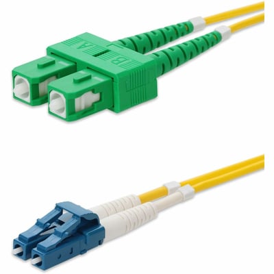 AddOn 13m ASC to LC Yellow OS2 Duplex OFNR (Riser-Rated) SMF Fiber Patch Cable