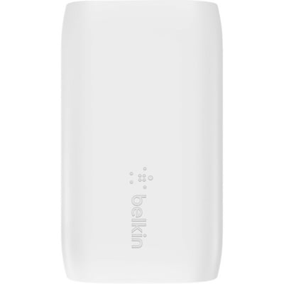 Belkin 37W Portable Dual Port USB-C Wall Charger - 1xUSB-A (12W), 1xUSB-C (30W) - Fast Charging - Power Adapter - White