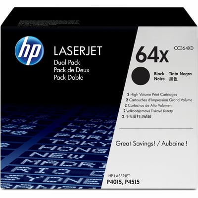 HP 64X (CC364XD) Original Toner Cartridge - Dual Pack