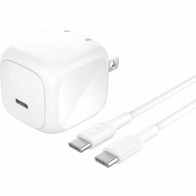 45W USB PD WALL CHARGER 1M C-C CBL WHT