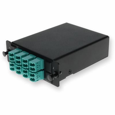 AddOn 4-Bay Cassette 2x 12-Fiber MPO In, 8 LC Duplex Out, Multi-mode Duplex OM4