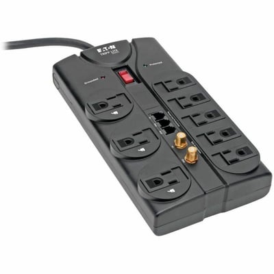 Tripp Lite by Eaton Protect It! 8-Outlet Surge Protector 8 ft. (2.43 m) Cord 2160 Joules Tel/Fax/Modem/Coax Protection RJ11