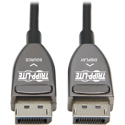 Tripp Lite by Eaton DisplayPort Active Optical Cable (AOC), 8K 60 Hz (M/M), CL3 Rated, Latching Connectors, Black, 20 m (65 ft.)