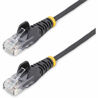 StarTech.com 3ft CAT6 Cable - Slim CAT6 Patch Cord - Black - Snagless RJ45 Connectors - Gigabit Ethernet Cable - 28 AWG - LSZH (N6PAT3BKS)