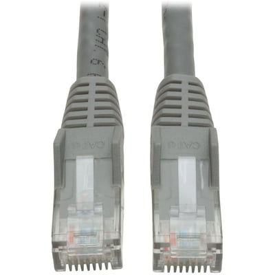 Eaton Tripp Lite Series Cat6 Gigabit Snagless Molded (UTP) Ethernet Cable (RJ45 M/M), PoE, Gray, 20 ft. (6.09 m)
