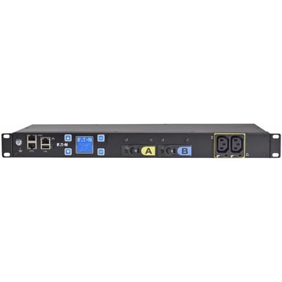 Eaton Metered Input rack PDU, 1U, L6-30P input, 5.76 kW max, 200-240V, 24A, 10 ft cord, Single-phase, Outlets: (8) C13 Outlet grip, (4) C19 Outlet grip