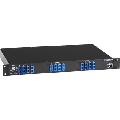 Black Box Rackmount Gang Switch - 19" , 1U, (4) Duplex Multimode SC, Network Manageable
