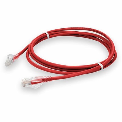 AddOn 10ft Red CAT 6 Plenum-Rated Ethernet Cable Snagless Bubble Boot RJ-45 M/M
