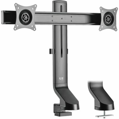 Tripp Lite by Eaton Dual-Display Monitor Arm with Desk Clamp and Grommet - Height Adjustable 17" to 27" Monitors