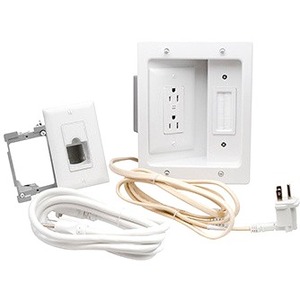 On-Q In-Wall TV Power and Cable Management Kit, White