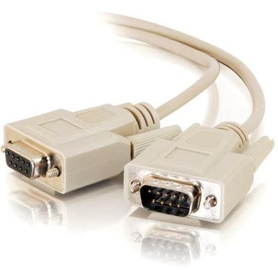 CABLES TO GO 02713 15FT (4.6M) DB9 M/F SERIAL RS232 EXTENSION CABLE - BEIGE - PU