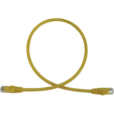 Eaton Tripp Lite Series Cat6a 10G Snagless Molded UTP Ethernet Cable (RJ45 M/M), PoE, Yellow, 2 ft. (0.6 m)